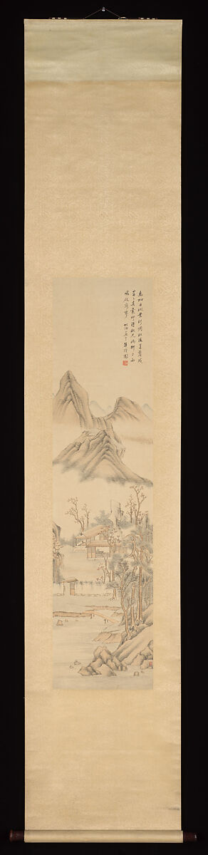 Landscape, Tang Yifen (Chinese, 1778–1853), Hanging scroll; ink and color on paper, China