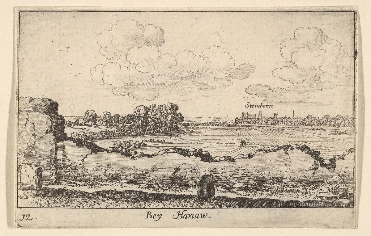 Hanau, Wenceslaus Hollar (Bohemian, Prague 1607–1677 London), Etching, secons state of two 