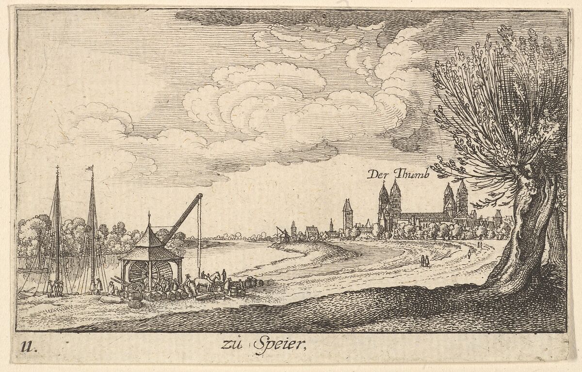 Speyer, Wenceslaus Hollar (Bohemian, Prague 1607–1677 London), Etching, second state of two (New Hollstein) 