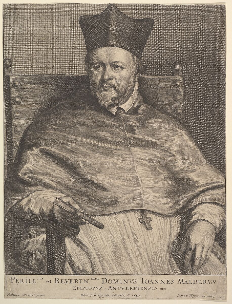Bishop Jan van Malderus (Malderen), Wenceslaus Hollar (Bohemian, Prague 1607–1677 London), Etching; first state of three 