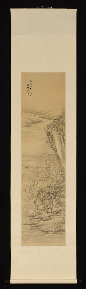 Landscapes after old masters, Dai Xi (Chinese, 1801–1860), Set of four hanging scrolls; ink on gold-flecked paper, China
