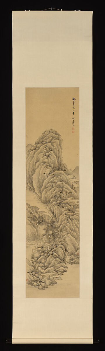 Landscapes after old masters, Dai Xi (Chinese, 1801–1860), Set of four hanging scrolls; ink on gold-flecked paper, China