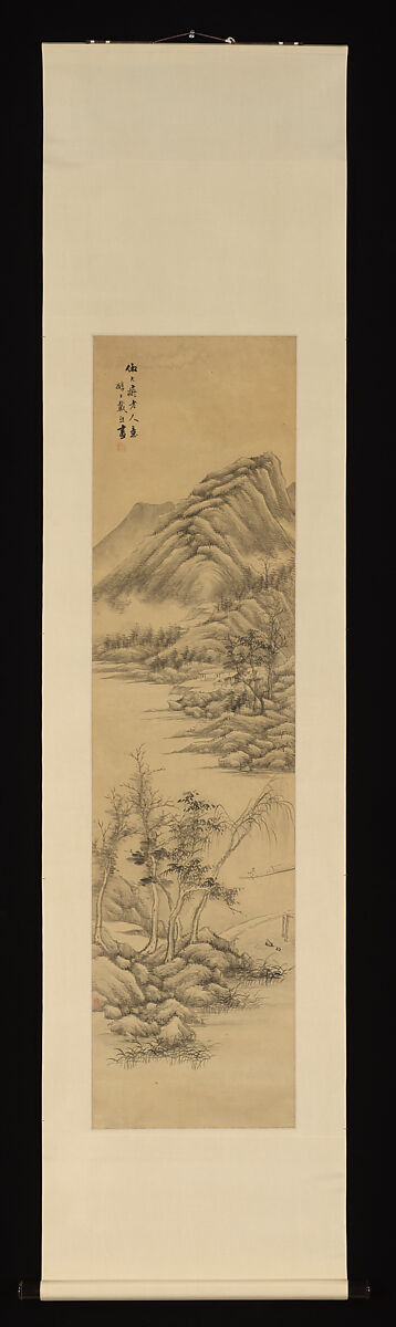 Landscapes after old masters, Dai Xi (Chinese, 1801–1860), Set of four hanging scrolls; ink on gold-flecked paper, China