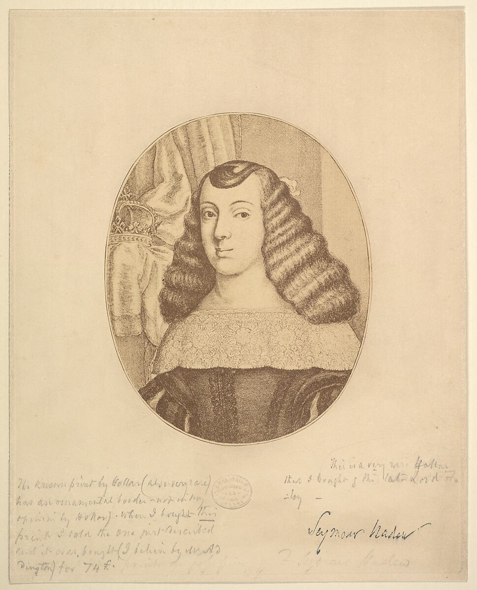 Catherine, Princess of Portugal, Wenceslaus Hollar (Bohemian, Prague 1607–1677 London), Etching 