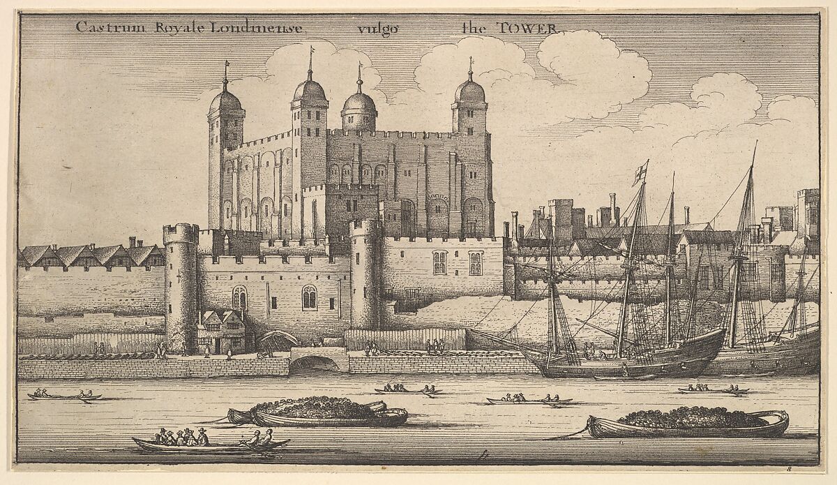Tower of  London, Wenceslaus Hollar (Bohemian, Prague 1607–1677 London), Etching; second state of two 