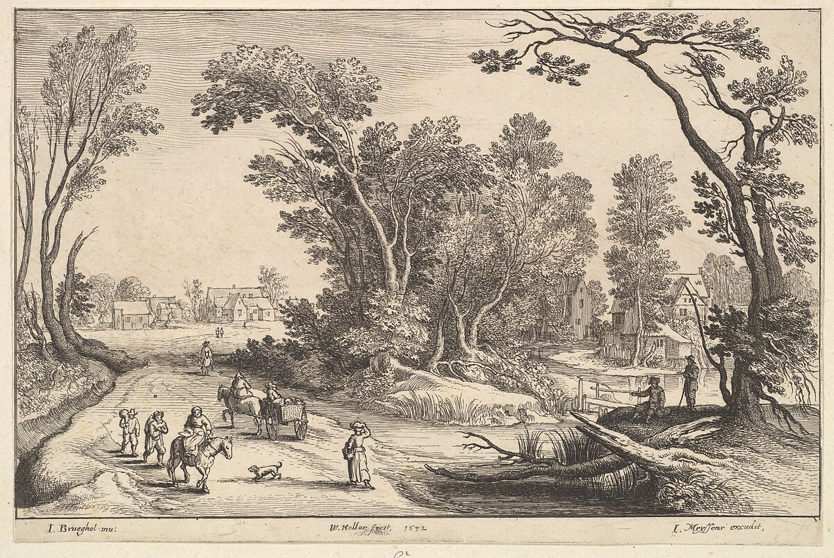 Going to Market, Wenceslaus Hollar (Bohemian, Prague 1607–1677 London), Etching and drypoint; first state of three 