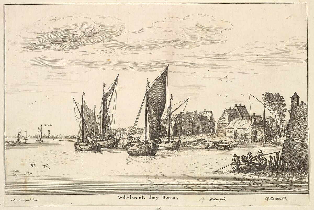 Willebroeck bey Boom, After Wenceslaus Hollar (Bohemian, Prague 1607–1677 London), Etching; second state of two 