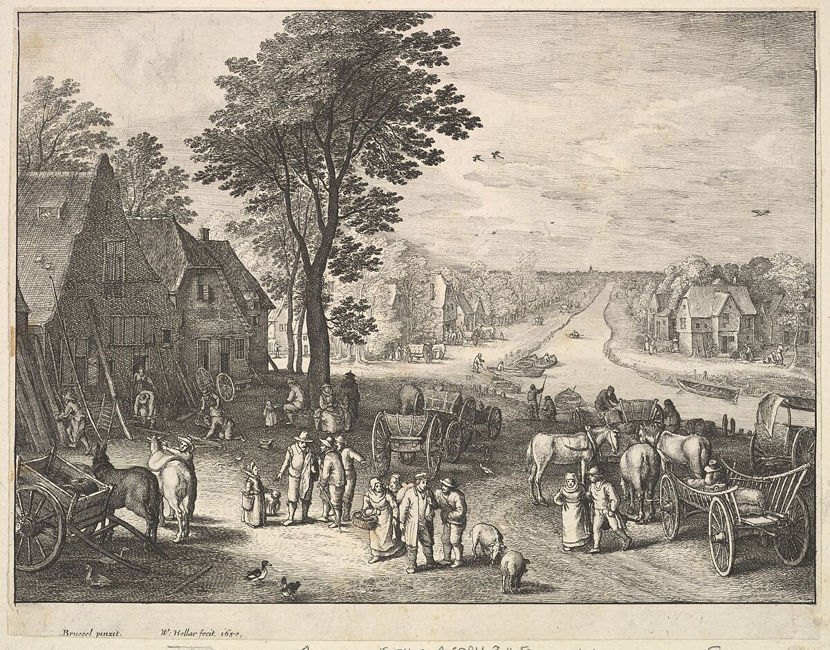 The Straight Canal, Wenceslaus Hollar (Bohemian, Prague 1607–1677 London), Etching and drypoint, only state 
