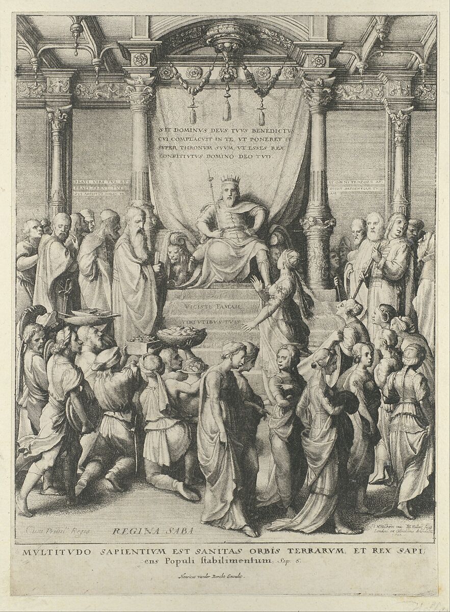 Solomon and the Queen of Sheba, Wenceslaus Hollar (Bohemian, Prague 1607–1677 London), Etching; third state of three