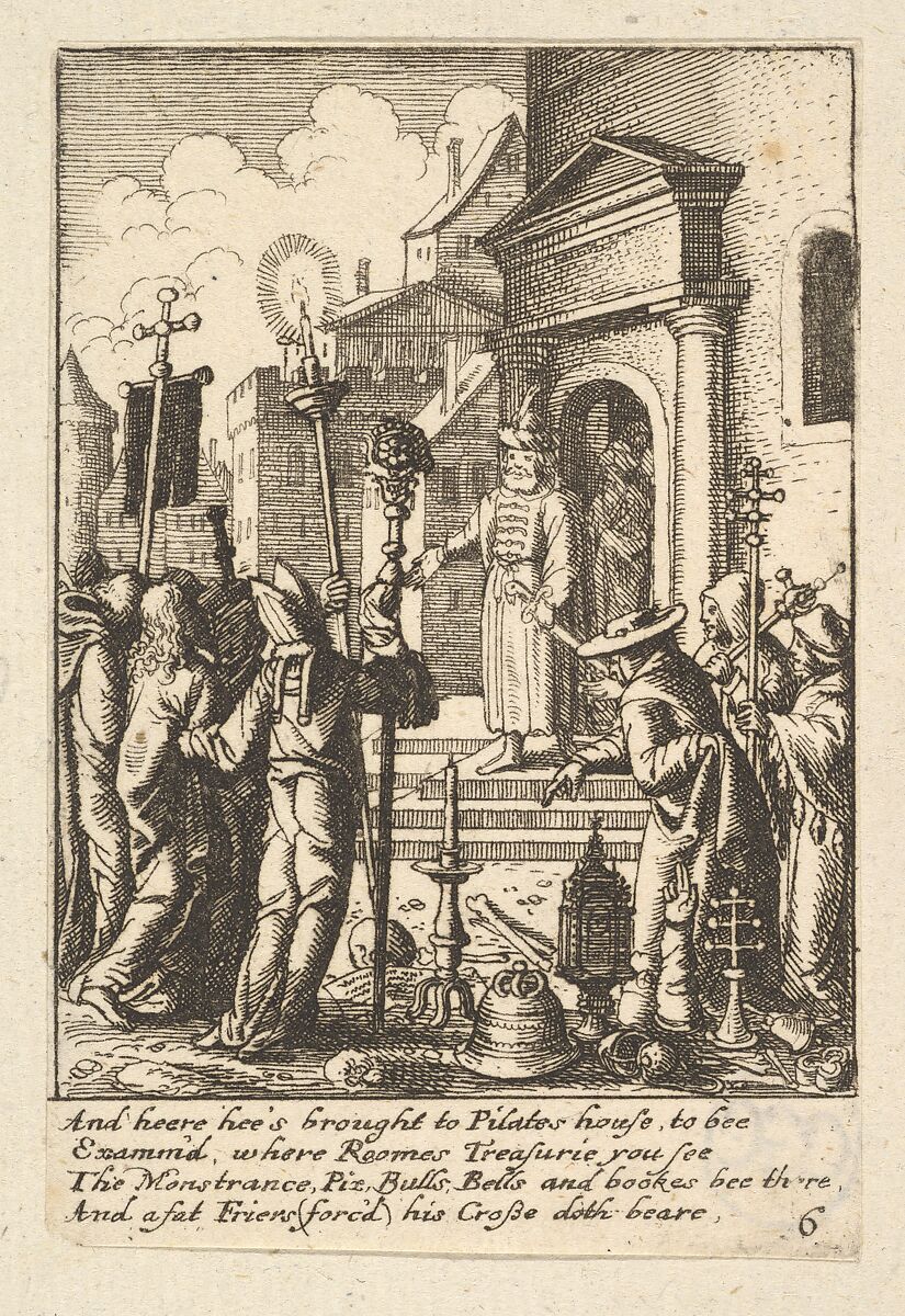 Jesus before Pilate, Wenceslaus Hollar (Bohemian, Prague 1607–1677 London), Etching, only state 