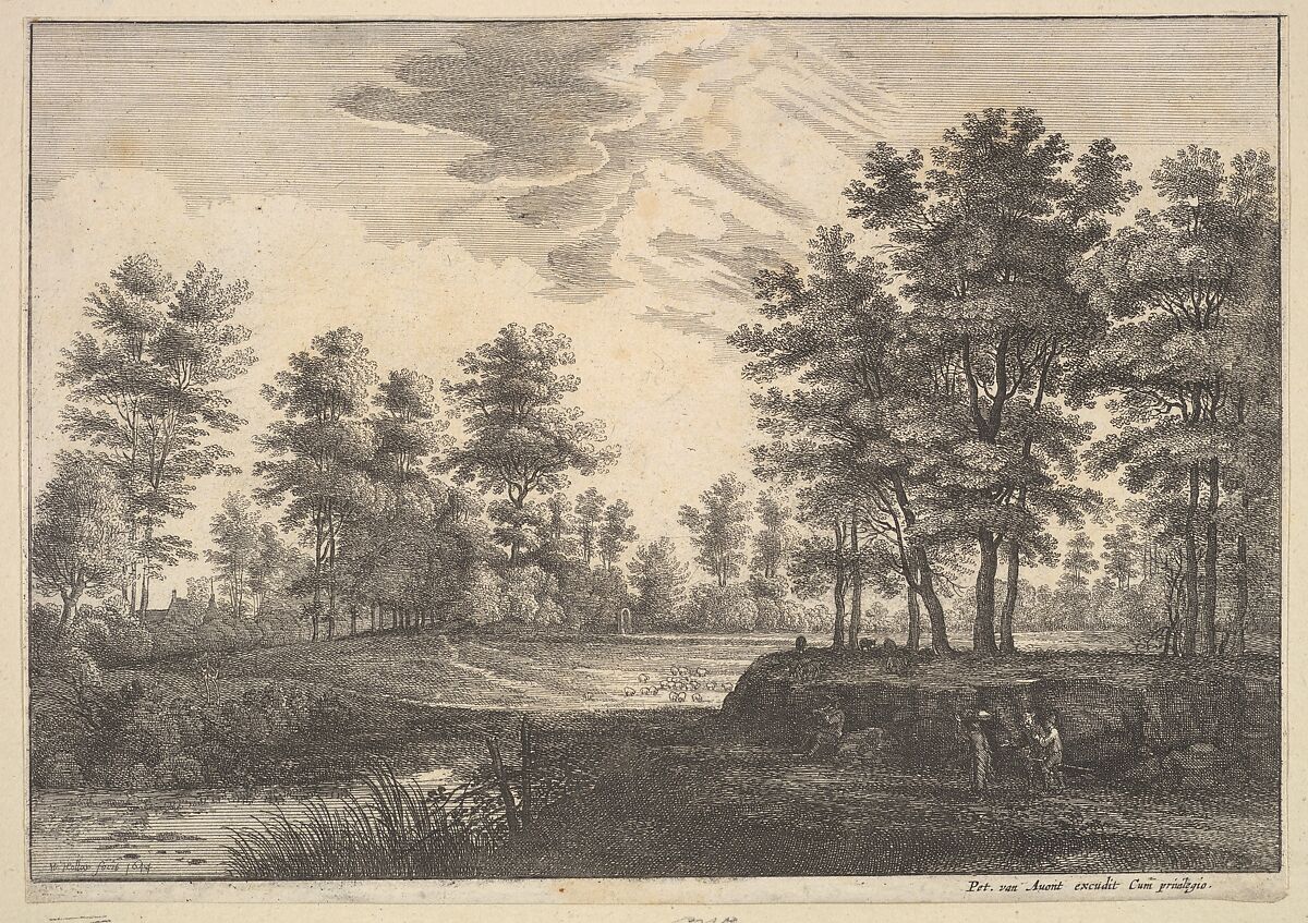 Wooded Landscape, Wenceslaus Hollar (Bohemian, Prague 1607–1677 London), Etching; third state of four 