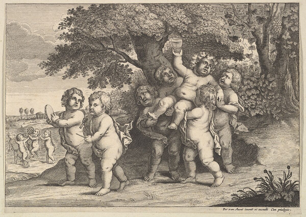 Seven boys, Formerly attributed to Wenceslaus Hollar (Bohemian, Prague 1607–1677 London), Etching 