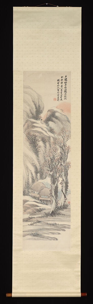 Landscape, Hu Yuan (Chinese, 1823–1886), Hanging scroll; ink and color on paper, China