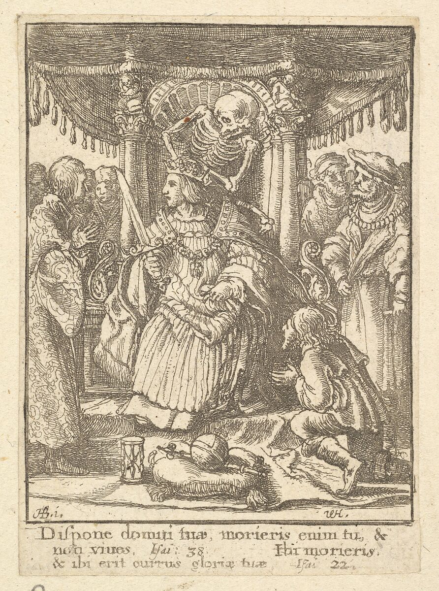 The Emperor, from the Dance of Death, Wenceslaus Hollar (Bohemian, Prague 1607–1677 London), Etching; second state of four 