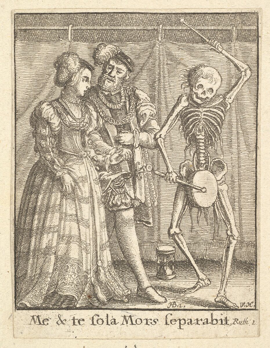 Bridal pair, from the Dance of Death, Wenceslaus Hollar (Bohemian, Prague 1607–1677 London), Etching; second state of four 