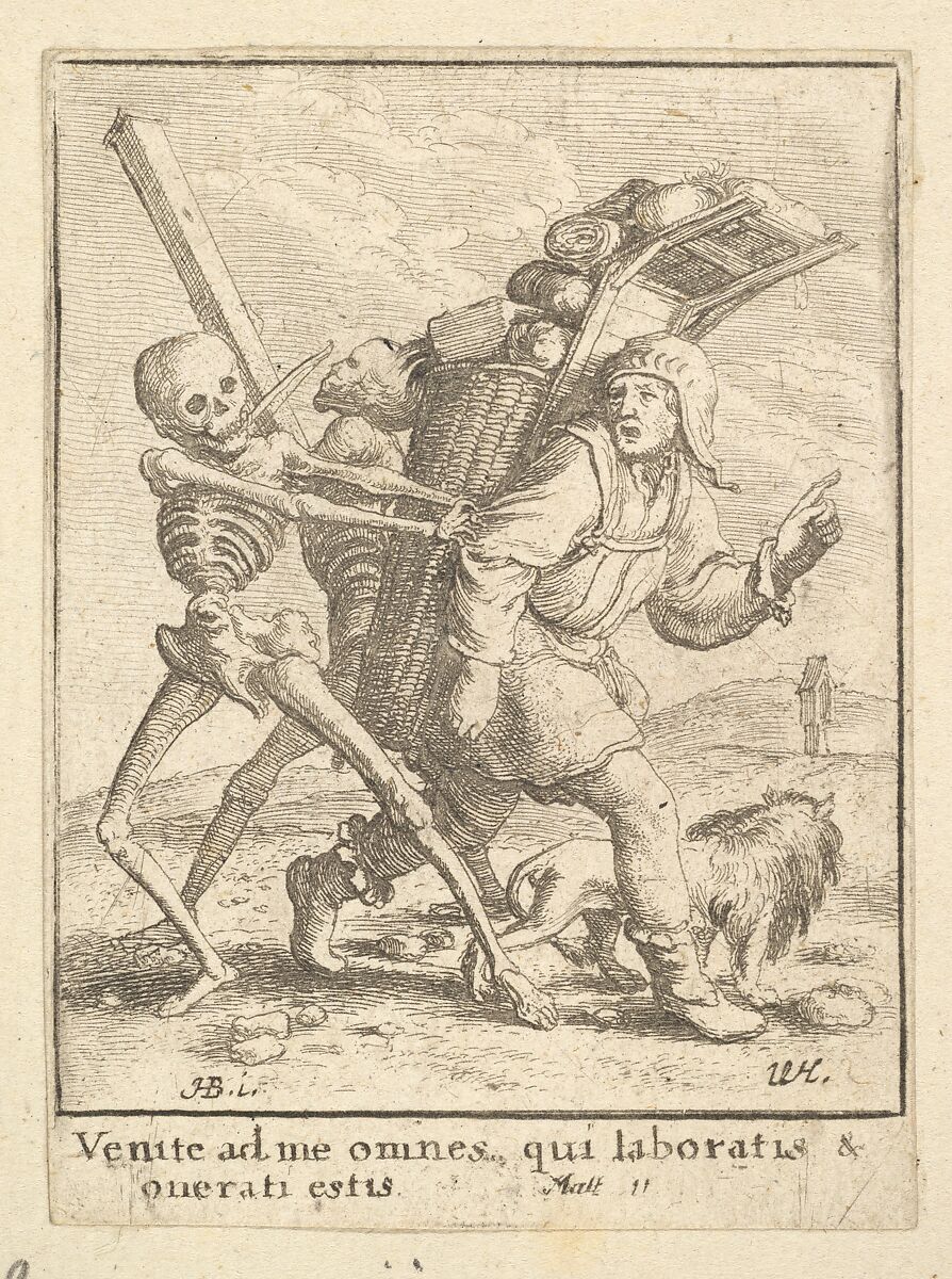 The Pedlar, from the Dance of Death, Wenceslaus Hollar (Bohemian, Prague 1607–1677 London), Etching; second state of four 