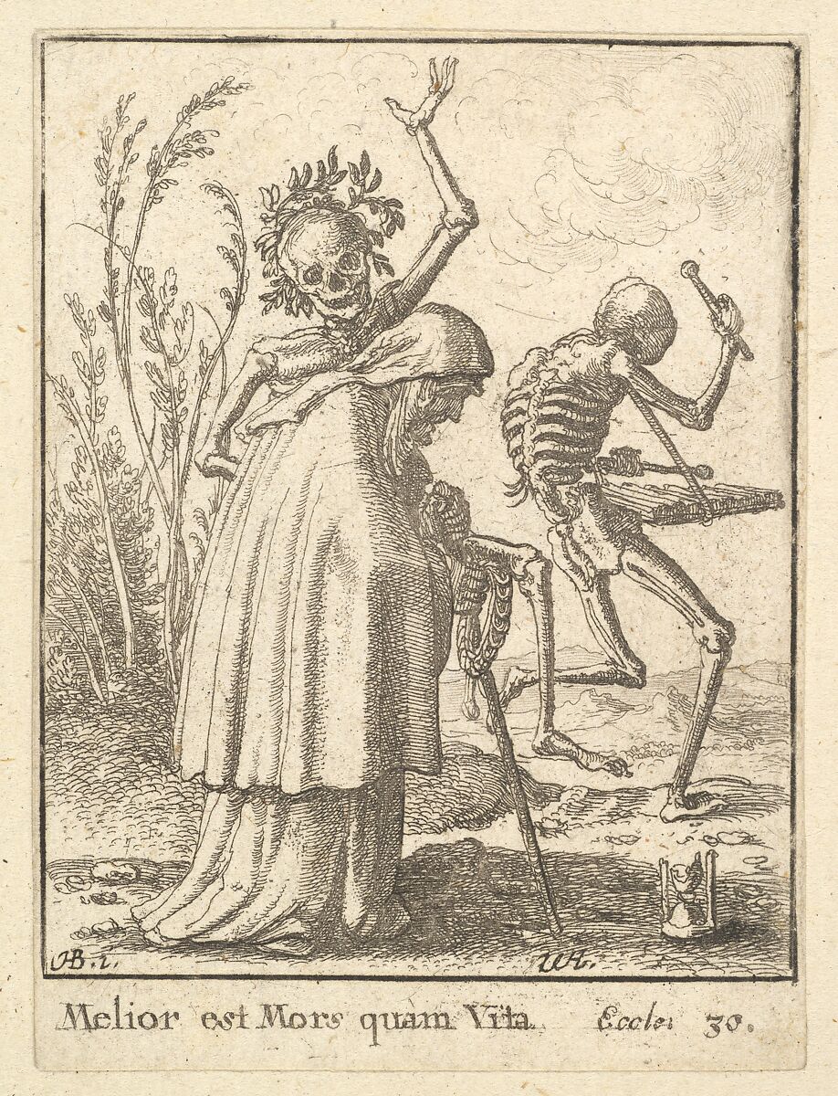 Old woman, from the Dance of Death, Wenceslaus Hollar (Bohemian, Prague 1607–1677 London), Etching; second state of four 