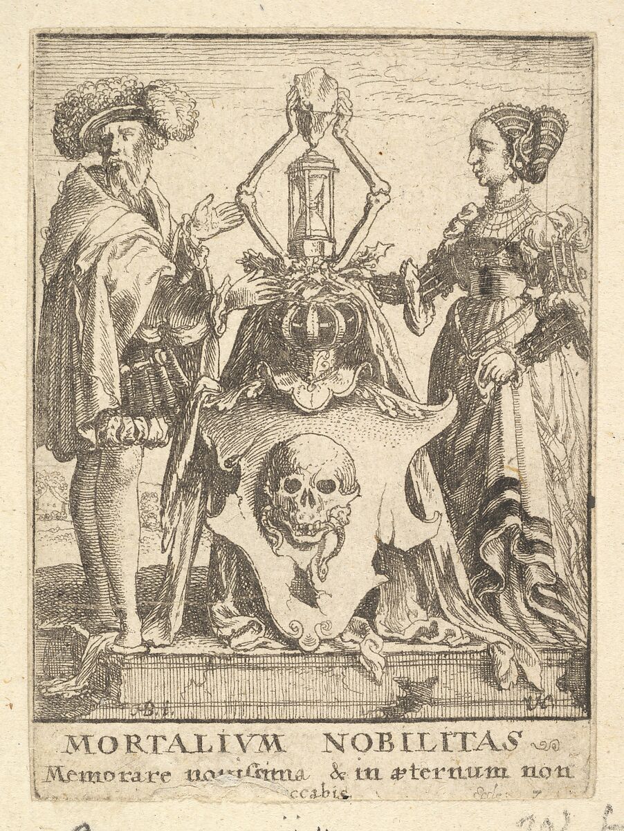 Death's coat of arms, from the Dance of Death, Wenceslaus Hollar (Bohemian, Prague 1607–1677 London), Etching; second state of two 