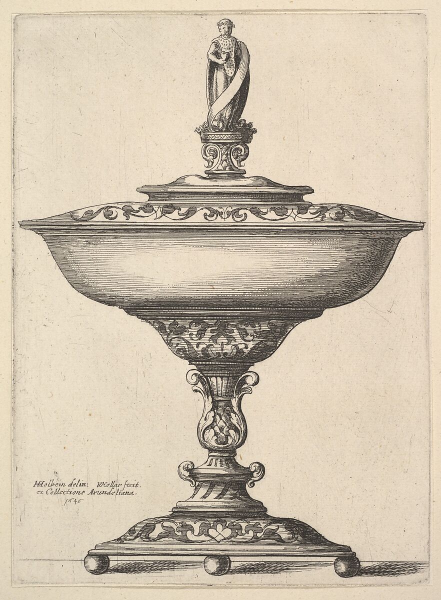 A wide cup with ball feet, Wenceslaus Hollar (Bohemian, Prague 1607–1677 London), Etching; only state 