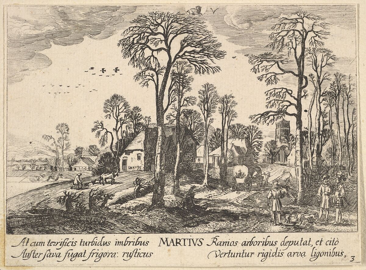 March (Martius), Wenceslaus Hollar (Bohemian, Prague 1607–1677 London), Etching 