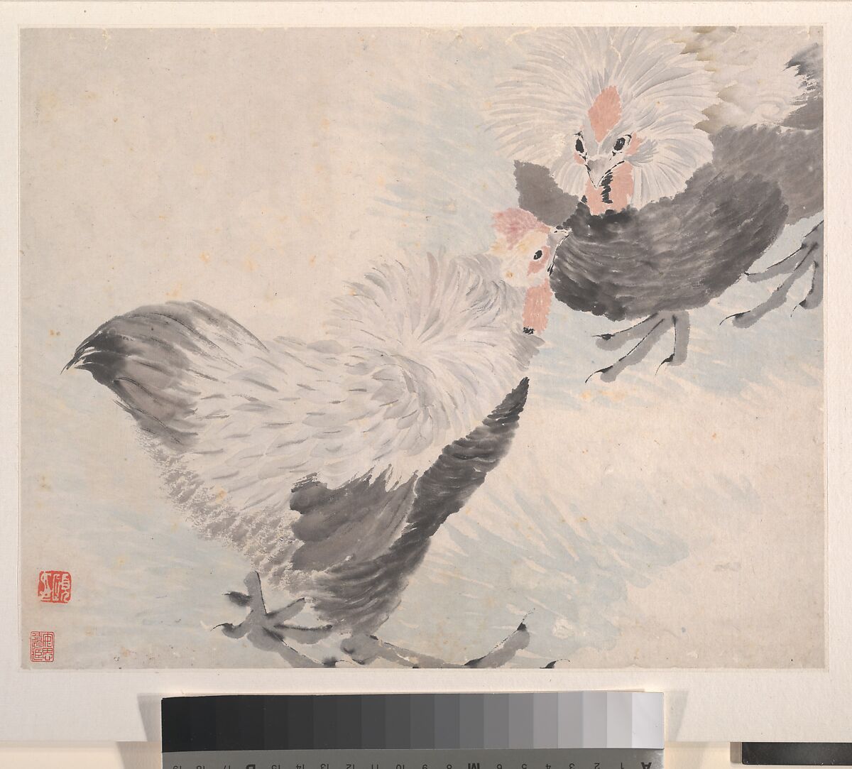 Animals, Flowers and Birds, Ren Yi (Ren Bonian) (Chinese, 1840–1896), Album of eight leaves; ink and color on paper, China