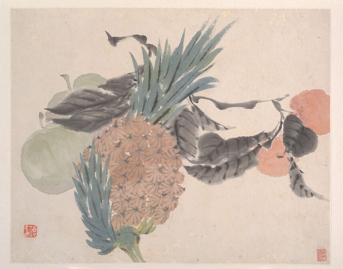 Animals, Flowers and Birds, Ren Yi (Ren Bonian) (Chinese, 1840–1896), Album of eight leaves; ink and color on paper, China