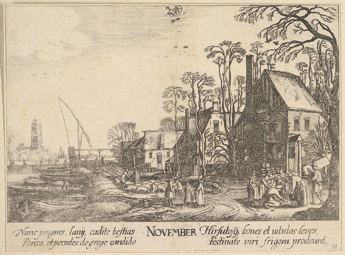 November, Wenceslaus Hollar (Bohemian, Prague 1607–1677 London), Etching 