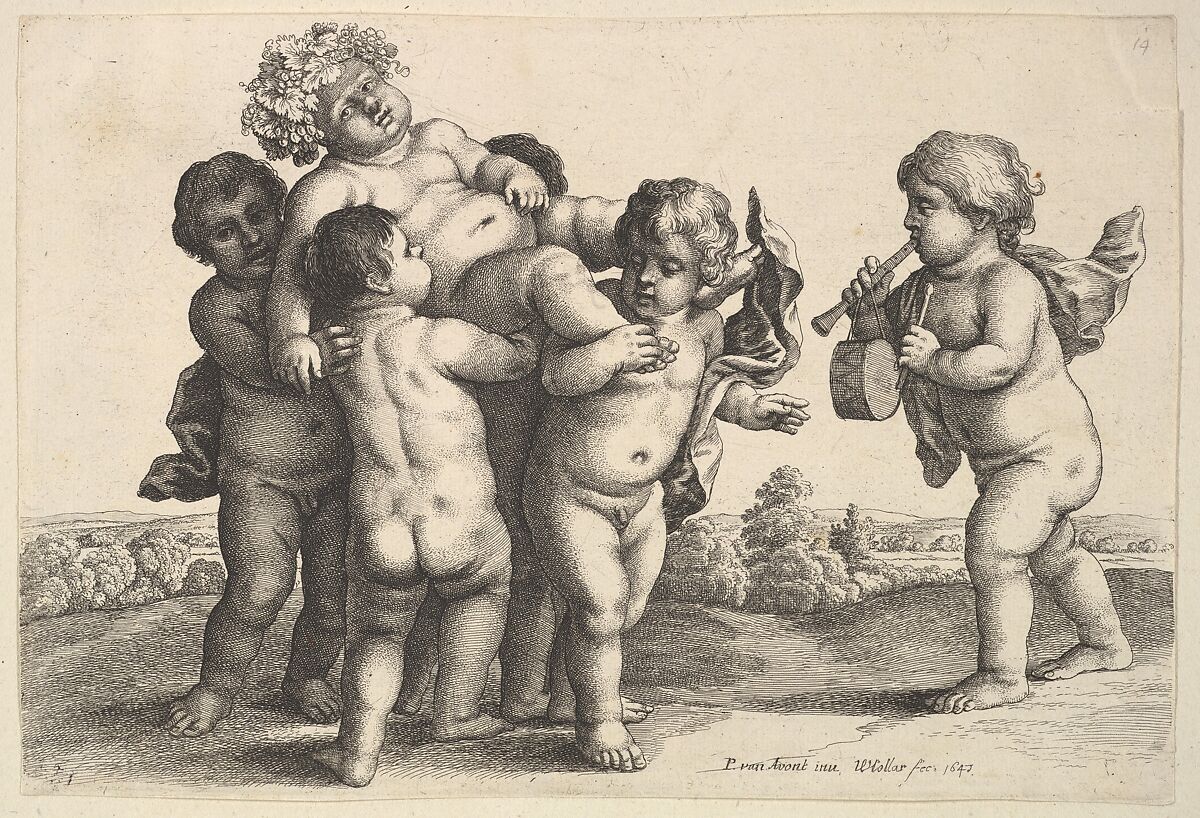 Six Boys, Wenceslaus Hollar (Bohemian, Prague 1607–1677 London), Etching 