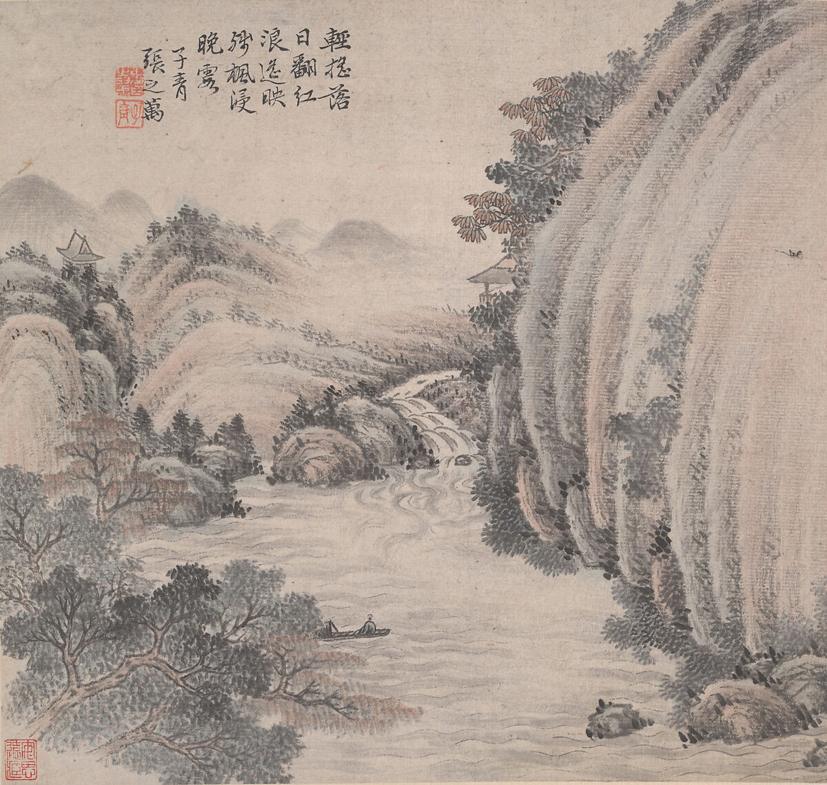 Landscapes, Zhang Zhiwan (Chinese, 1811–1897), Album of twelve leaves; ink and color on paper, China