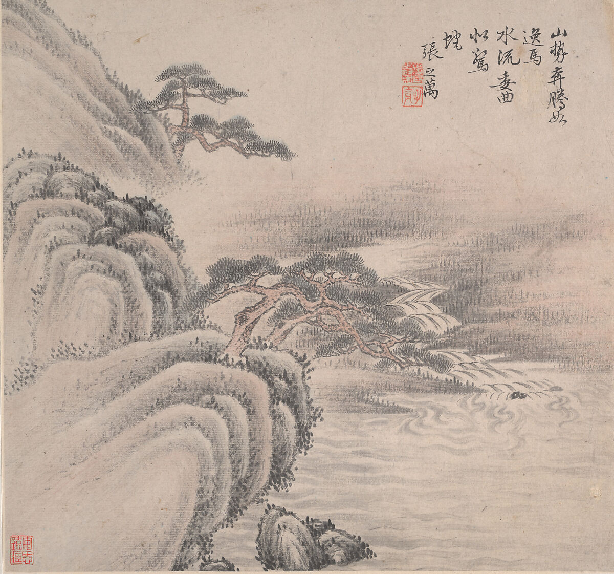 Landscapes, Zhang Zhiwan (Chinese, 1811–1897), Album of twelve leaves; ink and color on paper, China
