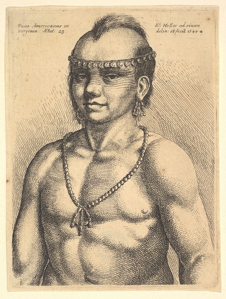 Unus Americanus ex Virginia (An American from Virginia), Wenceslaus Hollar (Bohemian, Prague 1607–1677 London), Etching; second state of two
