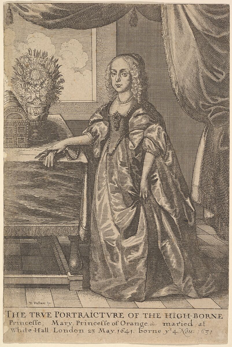 Mary, Princess of Orange, Wenceslaus Hollar (Bohemian, Prague 1607–1677 London), Etching; first state of two 