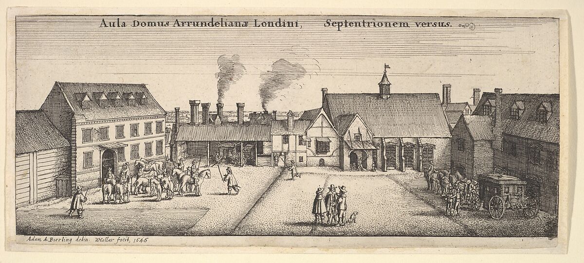 Arundel House from the North, Wenceslaus Hollar (Bohemian, Prague 1607–1677 London), Etching, only state 
