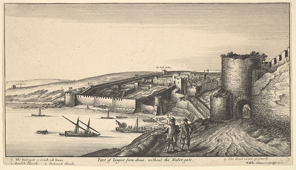 Part of Tangier from above, without the Water-gate, Wenceslaus Hollar (Bohemian, Prague 1607–1677 London), Etching; third state of three 