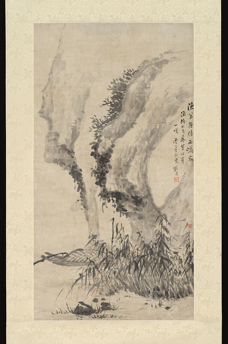 Moored at the West Cliff, Gu Yun (1835–1896), Hanging scroll; ink on paper, China 