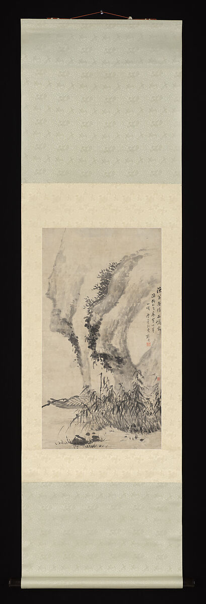 Moored at the West Cliff, Gu Yun (1835–1896), Hanging scroll; ink on paper, China