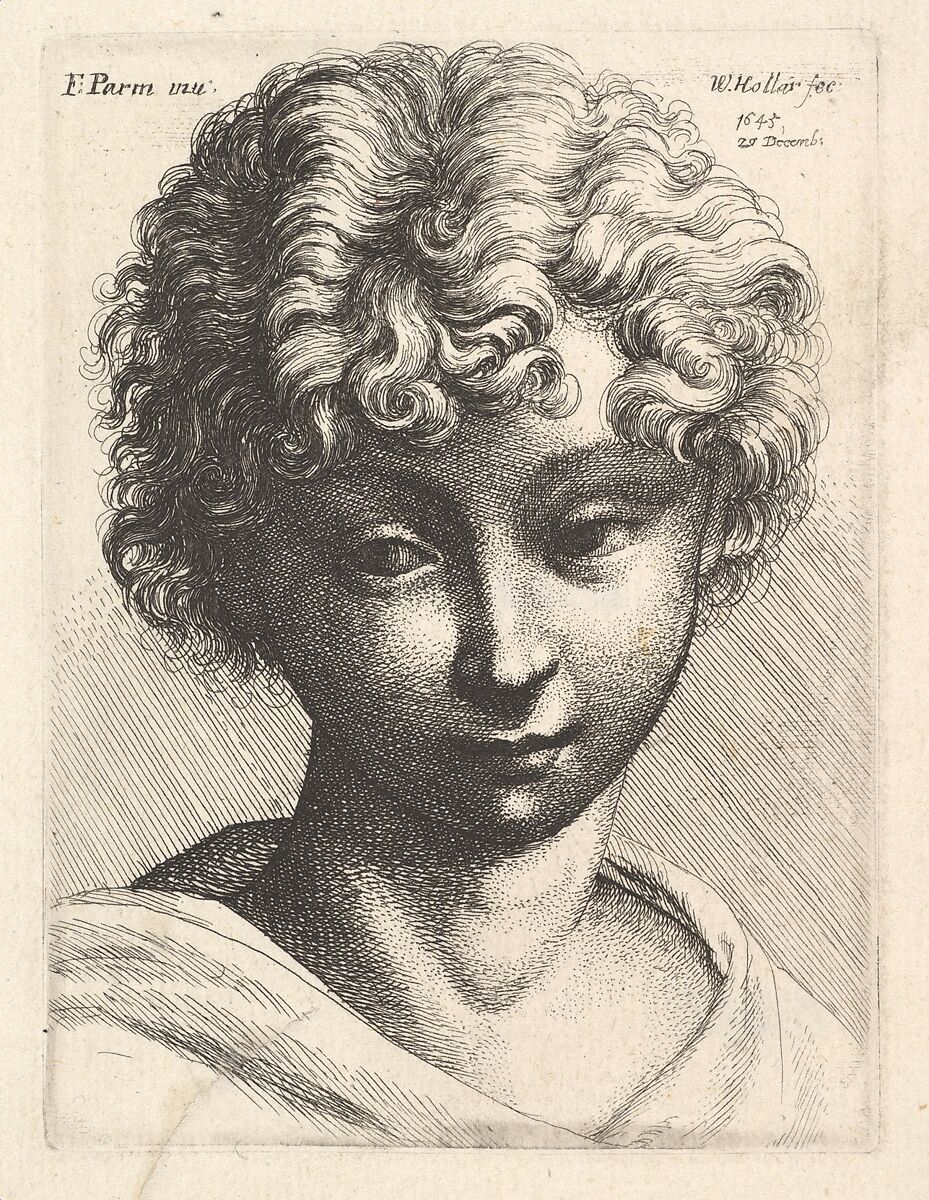 Head of a young girl, Wenceslaus Hollar (Bohemian, Prague 1607–1677 London), Etching; only state 
