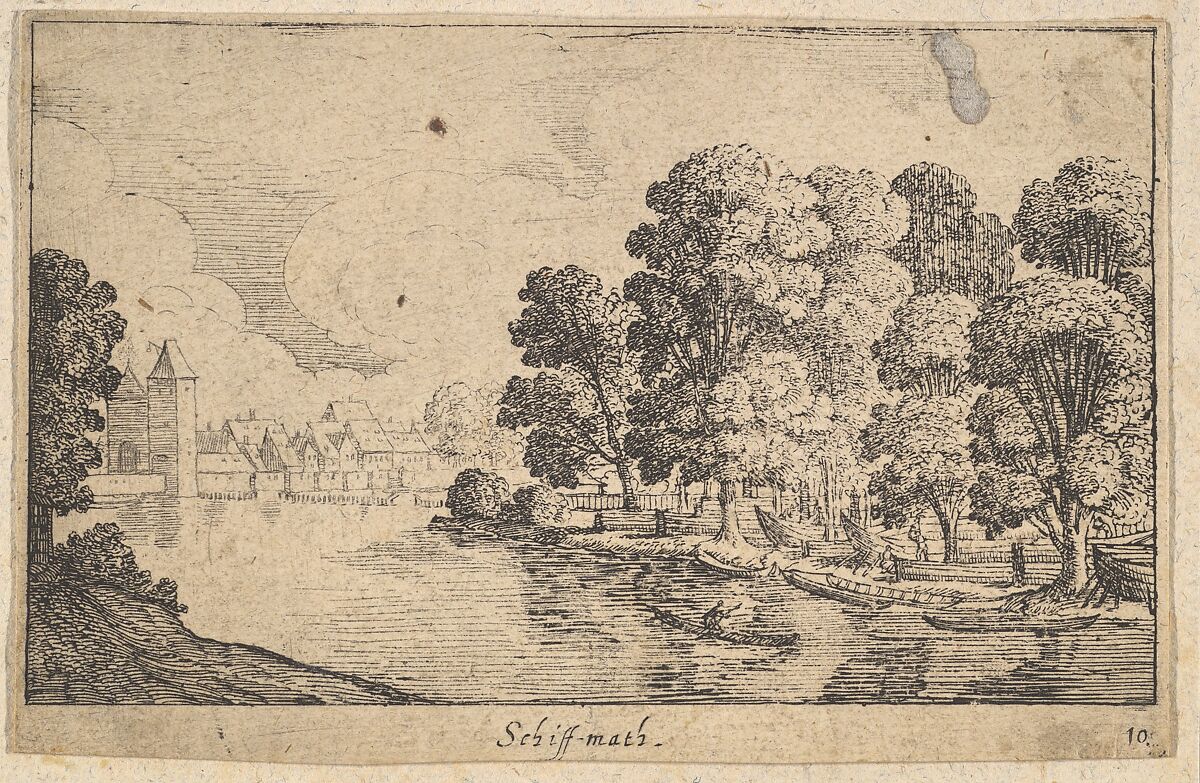 Schiff-math (Boat Yard), Wenceslaus Hollar (Bohemian, Prague 1607–1677 London), Etching, only state 