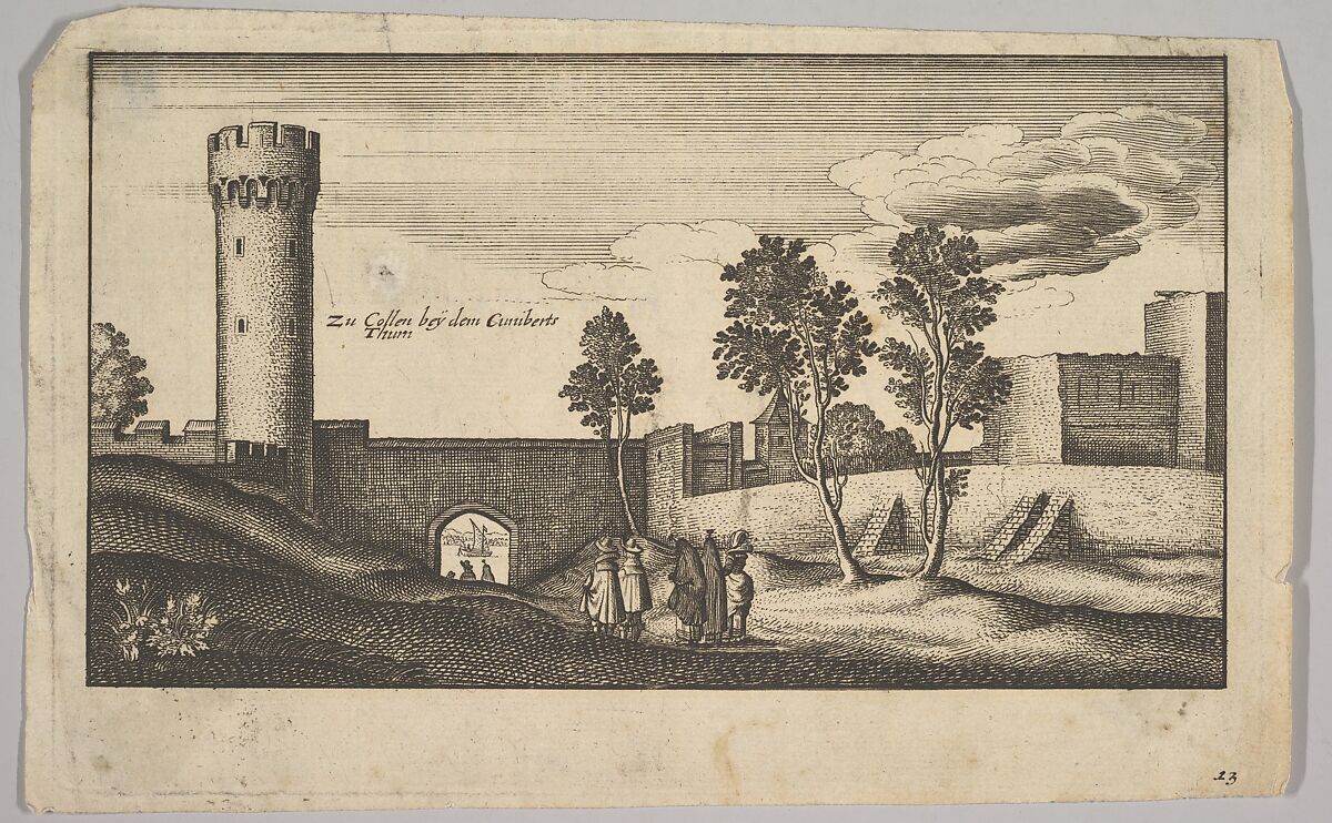 The Kunibert Tower near Cologne [copy], Abraham Aubri (French, 1607–1677), Etching by Abraham Aubri 