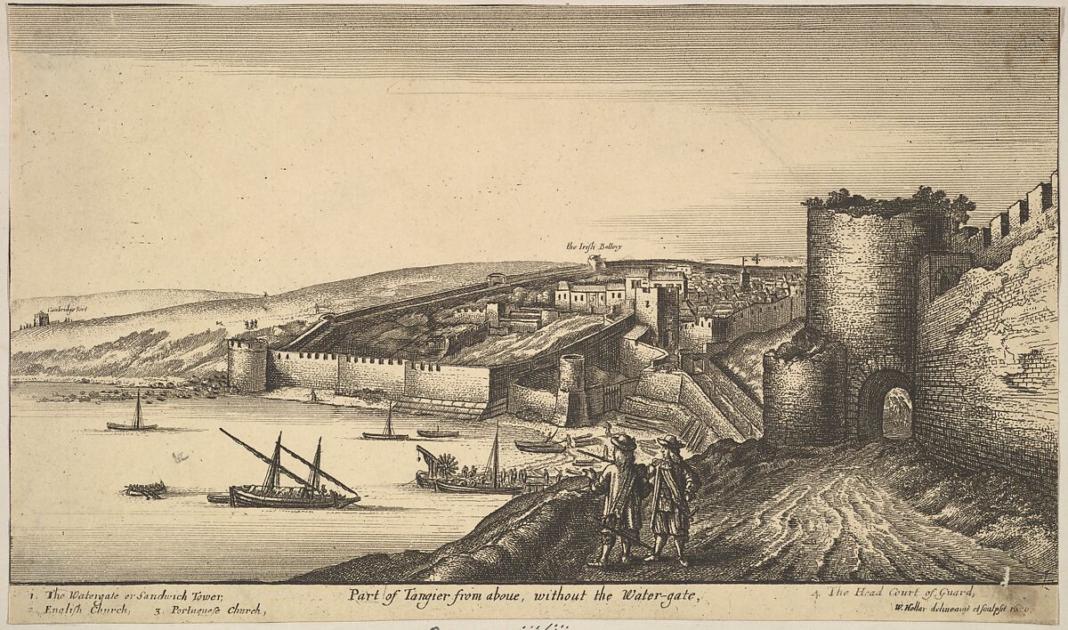 Part of Tangier from above, Wenceslaus Hollar (Bohemian, Prague 1607–1677 London), Etching; third state of three 