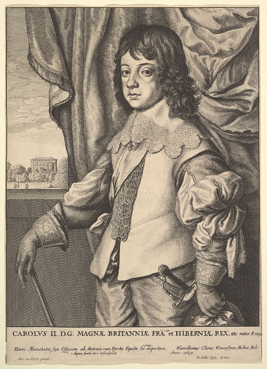 Charles II, Wenceslaus Hollar (Bohemian, Prague 1607–1677 London), Etching; second state of six 
