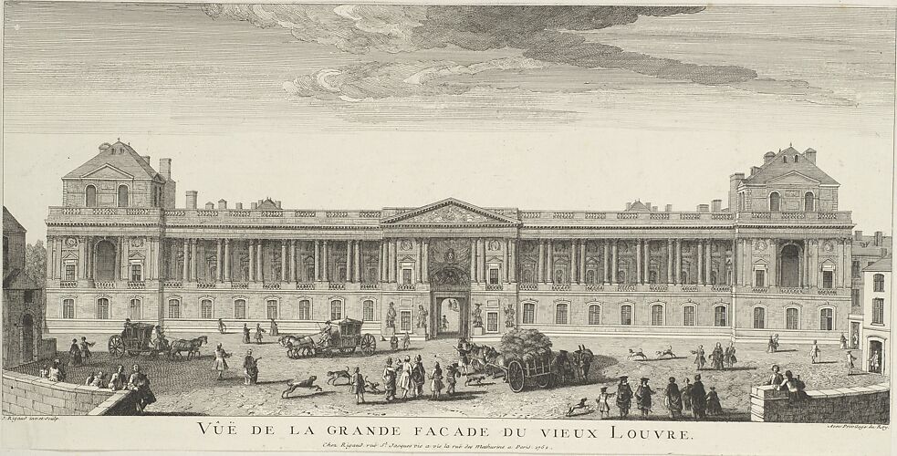 Vue de la Grande Façade du Vieux Louvre