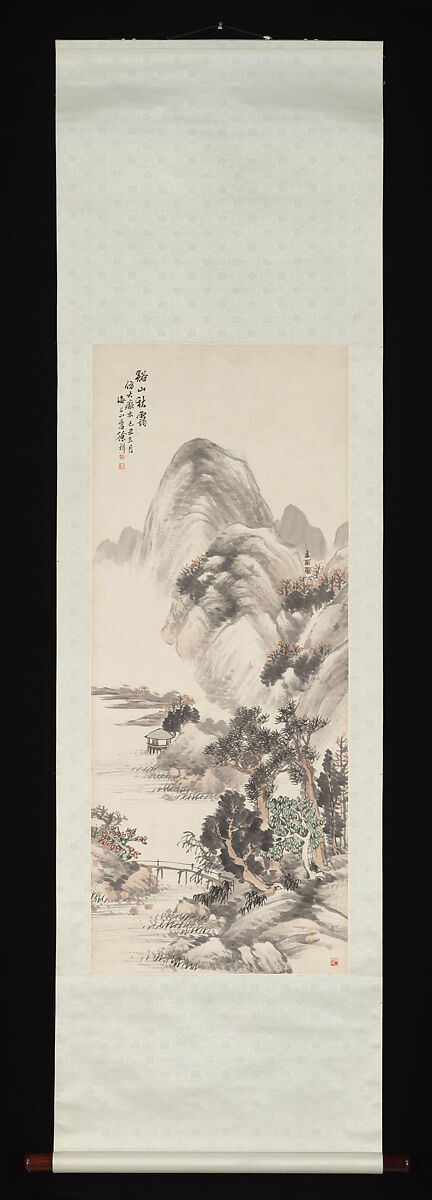Landscape, Xu Xiang (Chinese, 1850–1899), Hanging scroll; ink and color on paper, China
