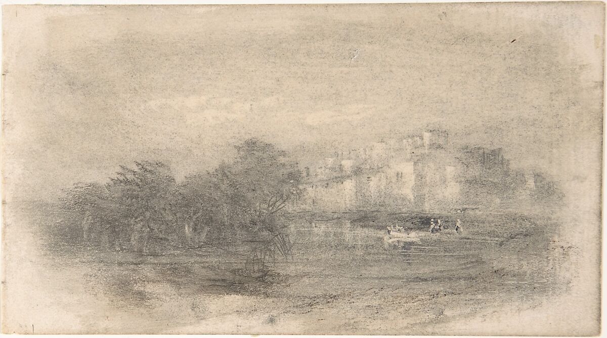 Landscape, Anonymous, British, early 19th century, Brush and gray wash, touches of black pen and ink 