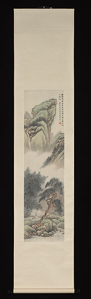 Listening to the Stream, Wu Guxiang (Chinese, 1848–1903), Hanging scroll; ink and color on paper, China