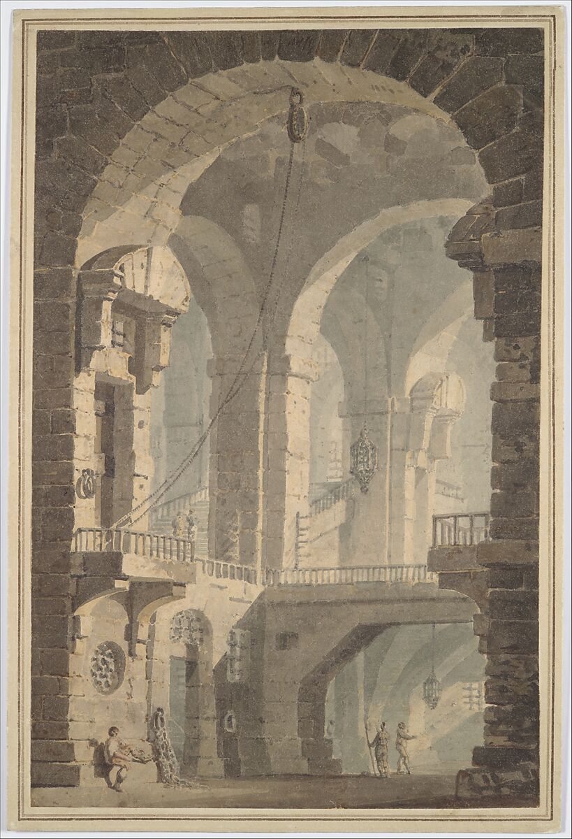 "Dark Prison (Carcere Oscura)", Joseph Mallord William Turner (British, London 1775–1851 London), Watercolor over graphite 