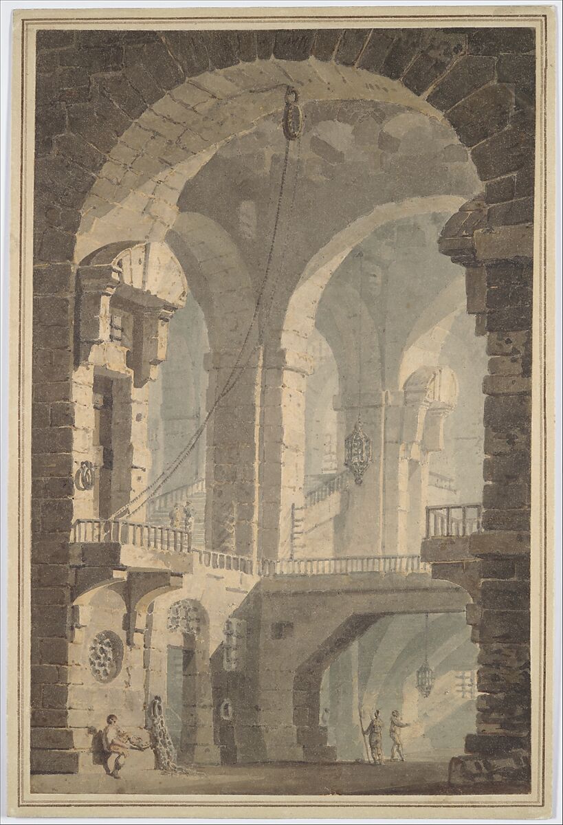 Dark Prison (Carcere Oscura), Joseph Mallord William Turner  British, Watercolor over graphite