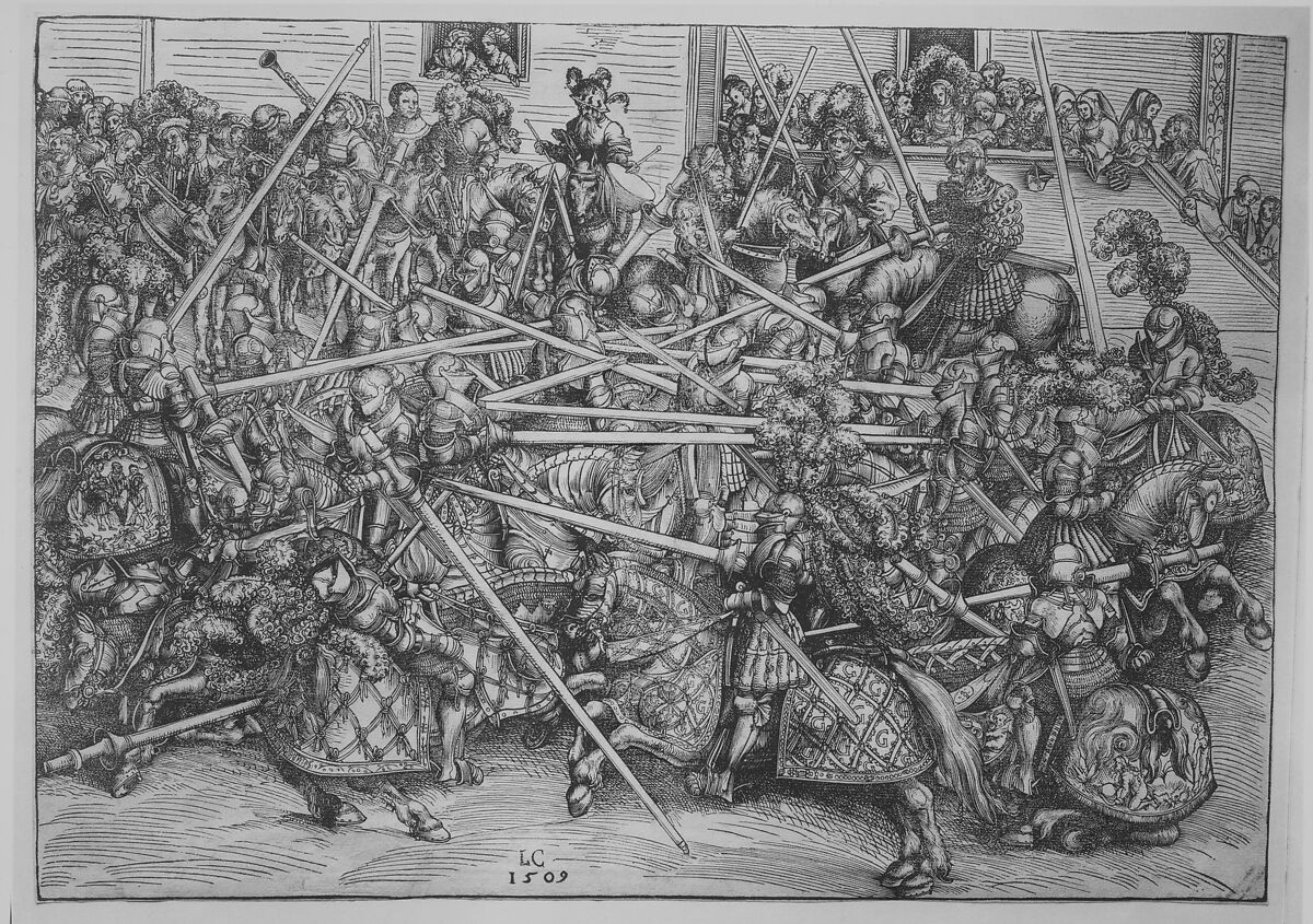 The Third Tournament, Lucas Cranach the Elder (German, Kronach 1472–1553 Weimar), Woodcut