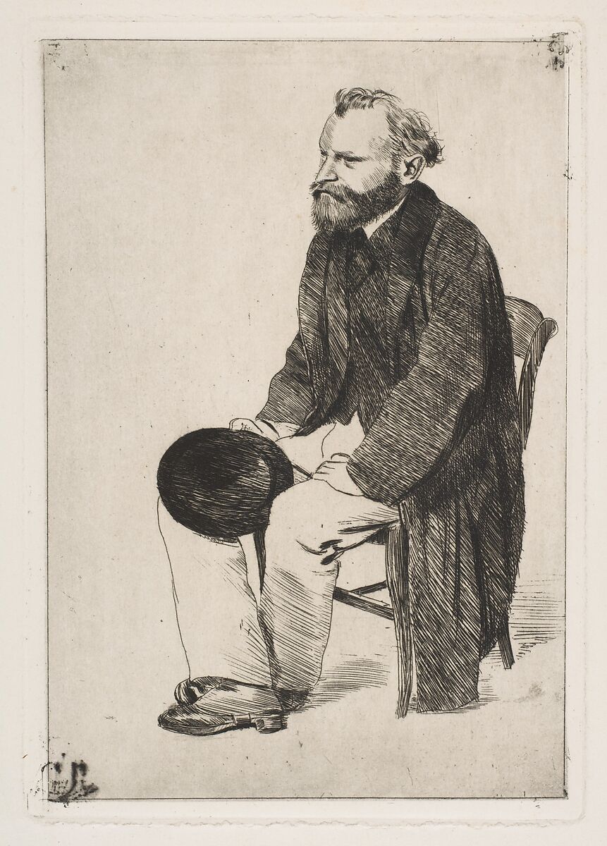 Édouard Manet, Seated, Turned to the Left, Edgar Degas  French, Etching; first state of two