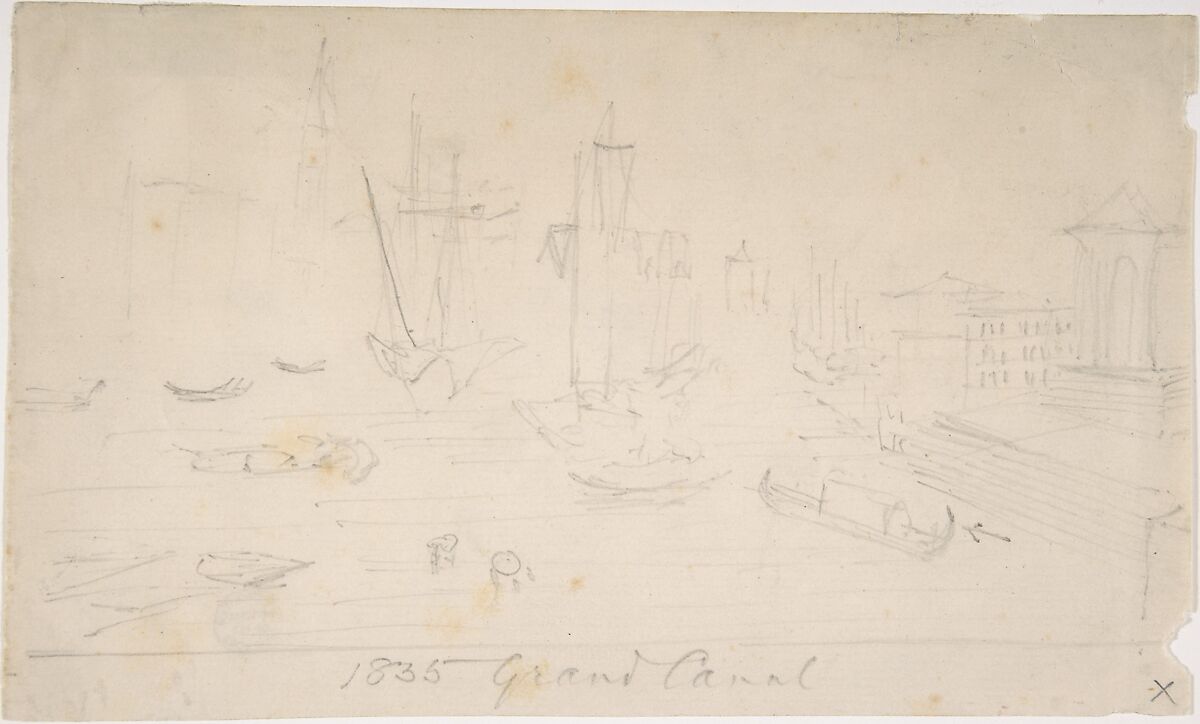 Grand Canal, Venice, Anonymous, 19th century, Graphite 